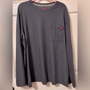 🩶 Wrangler Workwear Long Sleeve Shirt Size 2XL in Blue-Gray